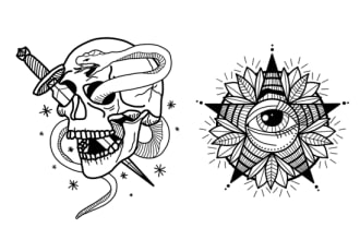 create a custom line art tattoo in my style