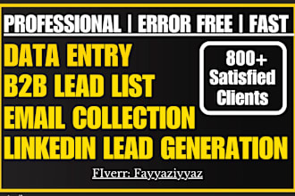 do data entry lead generation, email contact list building, targeted b2b leads