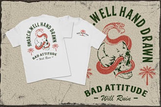 create vintage t shirt design for your brand and apparel