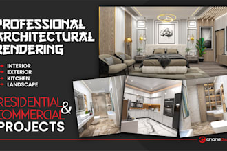do 3d rendering, interior and exterior design, and floor plans