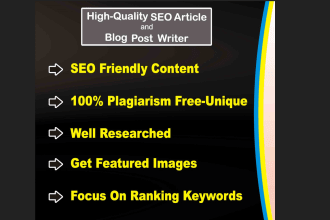 be your SEO article writer and blog writer