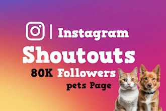 give you a shoutout on 80k animals instagram