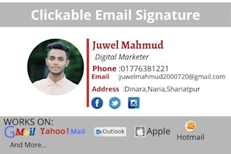 design a clickable HTML email signature