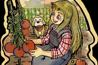 draw cartoon or anime digital illustrations