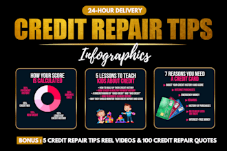 design credit repair tips infographics for your instagram