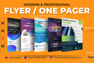 design your creative business flyers, one pager, sell sheet, and price list