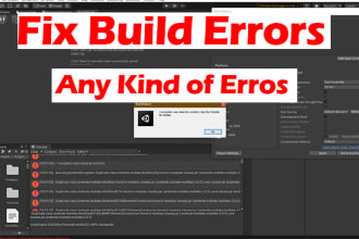 fix any unity bug or android build errors in unity game
