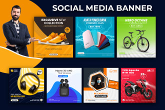 design professional social media banner posts, unique, web ads