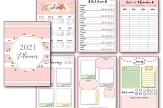 design any type of planner, journal, tracker, et cetera