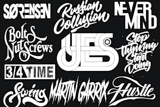 design dj , band music , graffiti,rrock and typography logo