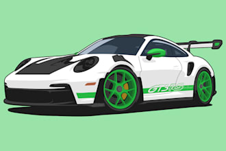 draw vector illustration of your car or any vehicle