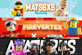 design a roblox banner for your youtube or twitter