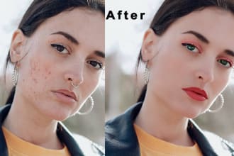do face retouching and adobe photoshop  editing work