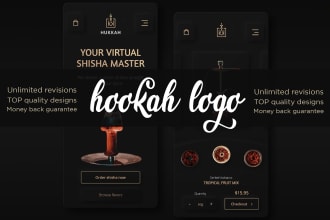 make a clean, restaurant, , hookah, wine, smoke, lounge, bar logo,