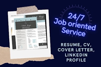 write and update resume, cv, cover letter, linkedin profile