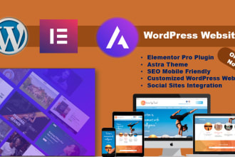 build wordpress website with elementor pro and astra theme