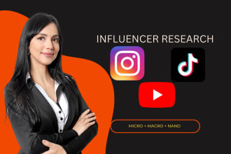 do instagram and youtube influencer research for you