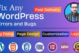 fix wordpress issues, bug fix, wordpress errors, and customization
