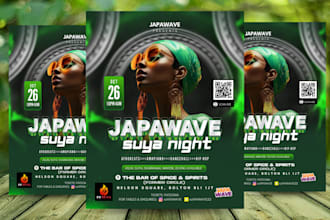 design party, nightclub, event, modern flyer in 8hrs
