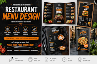 design modern restaurant food menu for your business