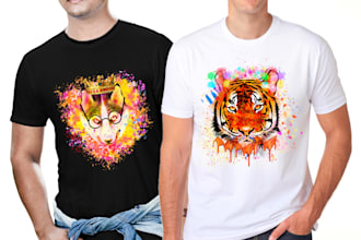 make a unique custom typography watercolor tshirt or hoodie design