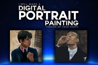 make a digital portrait painting of your picture for cheap