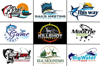 design modern hunting and fishing logo