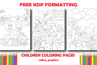 draw and design children coloring book pages clip art and illustration