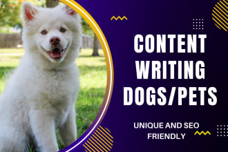 write dog articles and pet blog