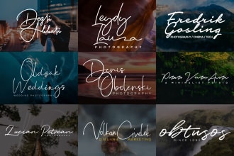 design signature or font or photography or text logo