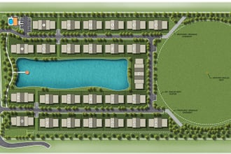do architectural site plan render and master plan render