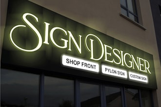design a shop front sign with your logo
