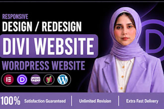 design wordpress website using divi builder or divi theme