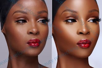 do model beauty retouch,skin soften,color adjustment