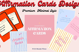 design affirmation cards in feminine minimalist style