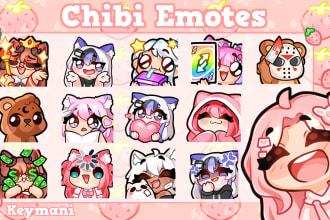 draw chibi emotes in my style for twitch and discord