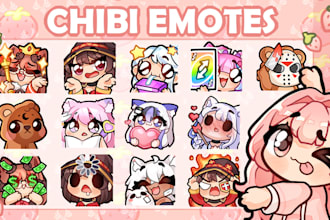 draw chibi emotes in my style for twitch and discord