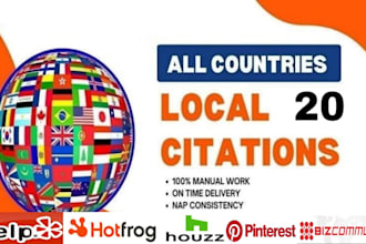 do 20 high authority local citations for any country