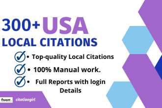 build 300 top USA local citations and directory submission