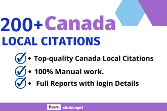 do 200 canada local citations and canadian local listing