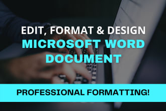 edit, design and format microsoft word document professionally
