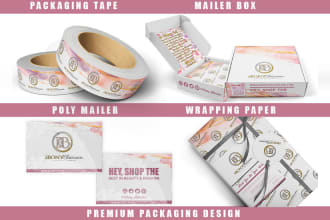 do your brand packaging design, poly mailer bag, and mailer box design
