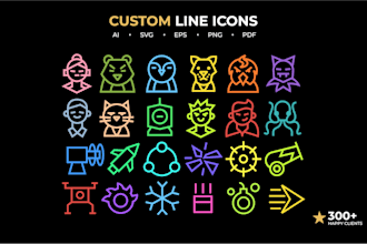 design custom vector icons for apps, games, websites