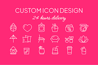 create vector line icons for mobile app, web