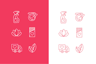 design custom vector line icon sets for apps and websites