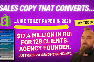 write sales copy for your sales page, landing page, cold email copywriting, ad
