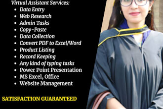 be your personal virtual assistant for data entry and web research