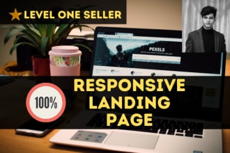 create a professional landing page with a responsive theme