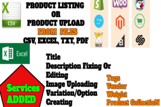 do bulk product listing on wix, shopify, magento, woocommerce