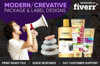 design cosmetic product label and packaging